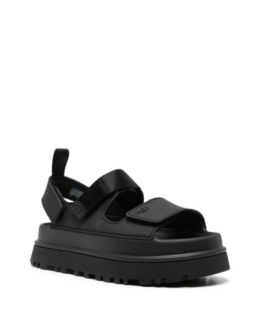 Ugg Black Platform Sandals 'Goldenglow'