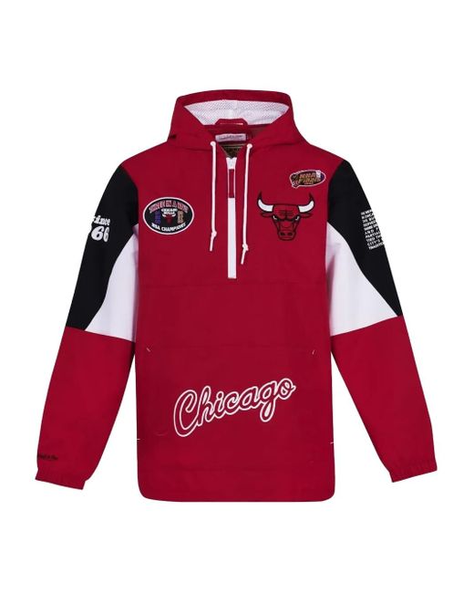 Sudadera con capucha y parche Chicago Bulls Mitchell & Ness de hombre de color Red