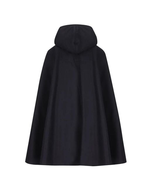 Cini Black Cape Boutonnée À Capuche
