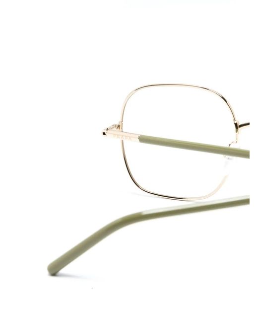 Prada Metallic Square Frame Glasses