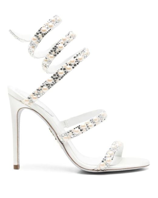 Rene Caovilla White Cleo Sandalen 100mm