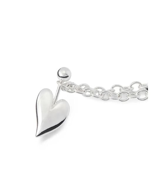 Yoj White Loff Heart Pin Necklace