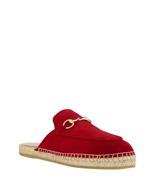Gucci Red Horsebit Espadrille