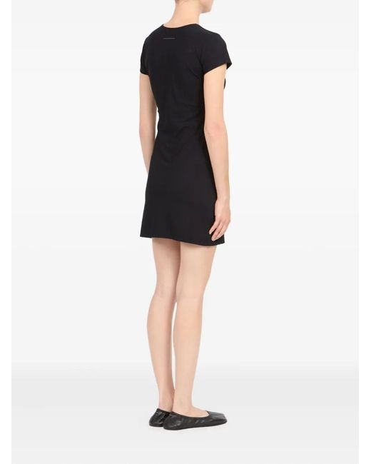 MM6 by Maison Margiela Black Short-Sleeve Mini Dress