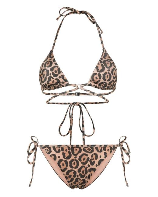 Emporio Armani White Bikini mit Leoparden-Print