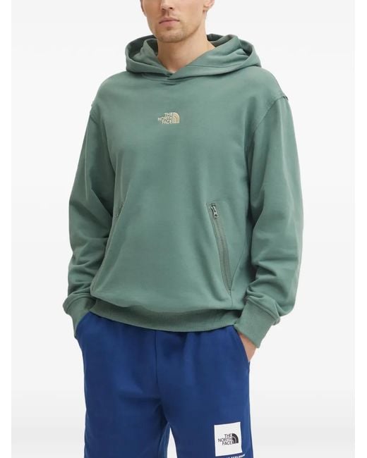 The North Face Green Logo-Embroidery Hoodie for men
