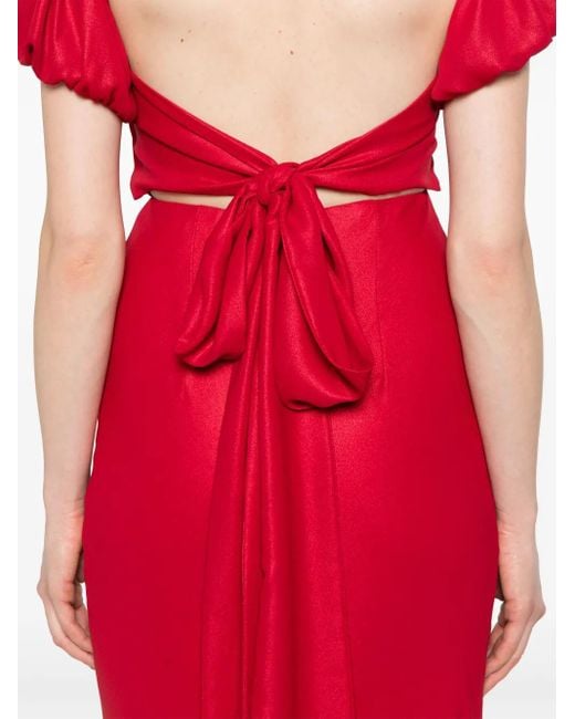 Parlor Red Open-Back Maxi Dress