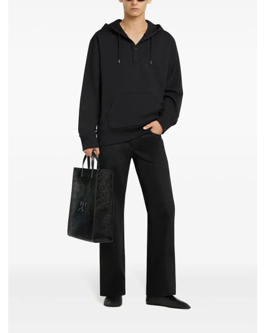 Courreges Black Buttoned Hoodie for men