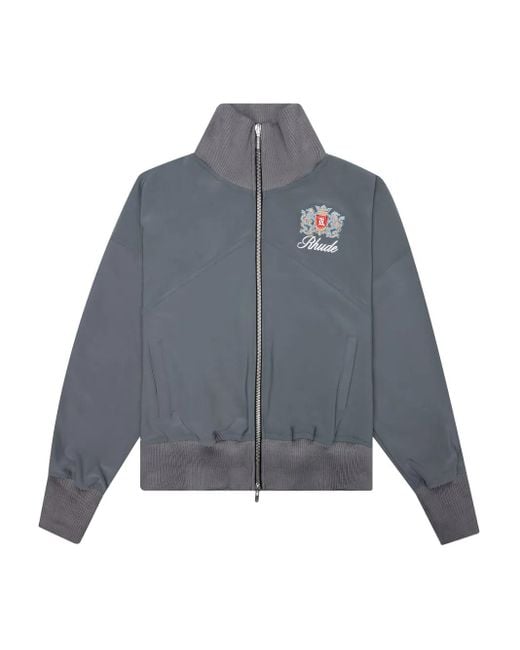 Rhude Gray Brentwood Logo-Embroidered Bomber Jacket for men