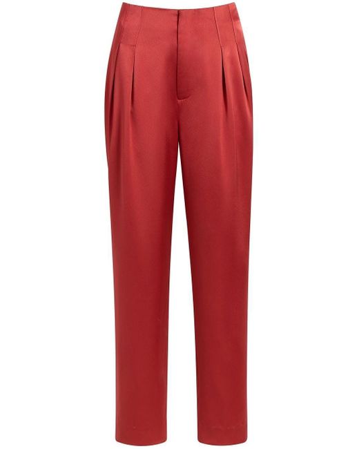 Cinq À Sept Satin Ruthy Trousers in Red | Lyst UK