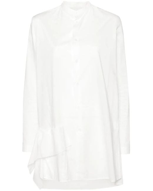 Y's Yohji Yamamoto White Panel-Appliqué Cotton Shirt