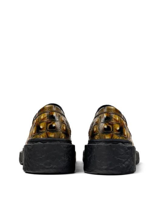 CAMPERLAB Brown Vamonos Croc-Effect Leather Loafers