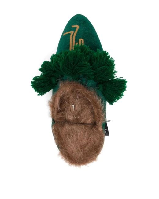 Midorikawa Green Pointed-Toe Slippers