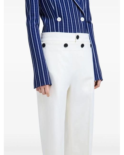 Proenza Schouler White Oliver Pant In Wool Gabardine