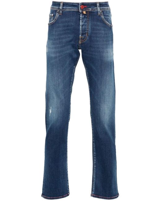 Jacob Cohen Halbhohe Straight-Leg-Jeans in Blue für Herren