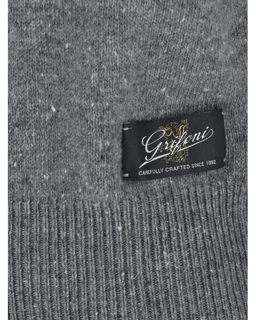 Grifoni Gray Half-Zip Sweater
