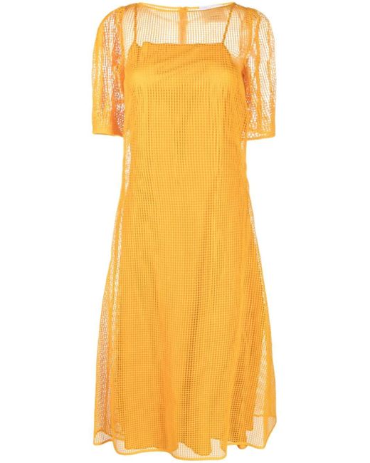 Abito con maniche corte di Erika Cavallini Semi Couture in Yellow