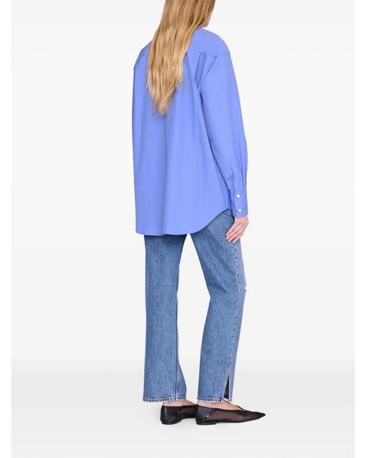 Anine Bing Blue Plaza Shirt