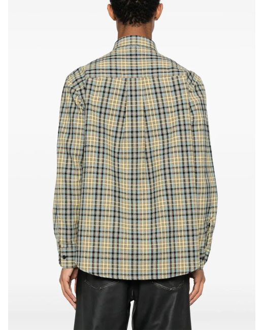 sunflower Yellow Ace Plaid-Pattern Shirt for men