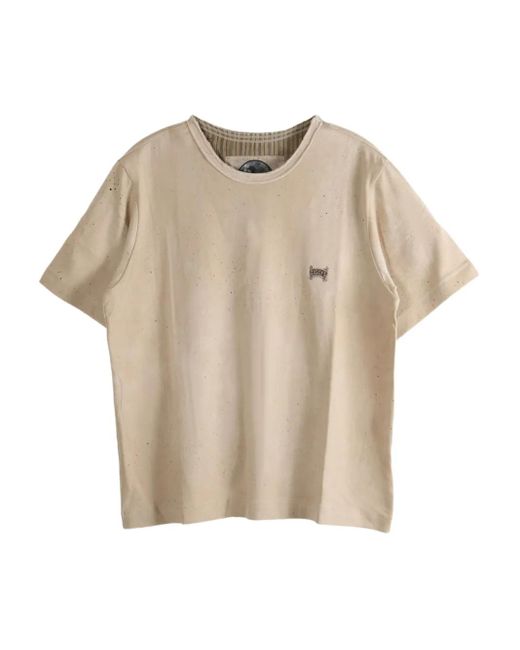 Ziggy Chen Natural Speckled Cotton T-Shirt for men