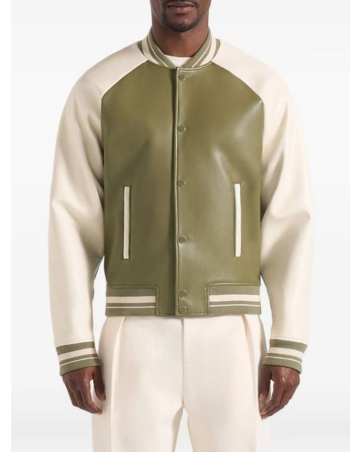 Manière De Voir Green Guy Contrast-Panel Bomber Jacket for men