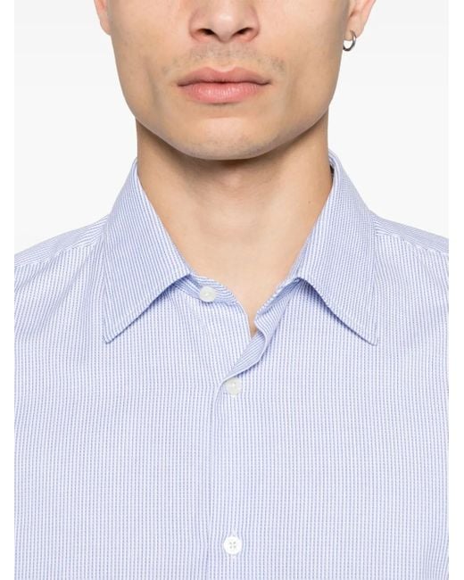 Fursac White Patterned-Jacquard Shirt for men