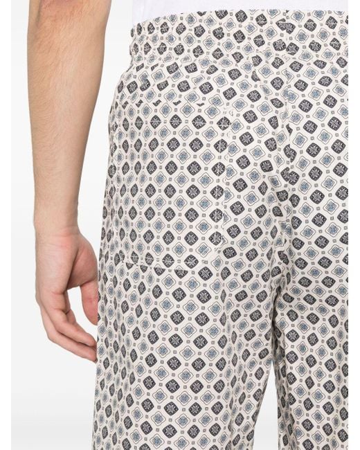 A.P.C. Gray Vincento Geometric-print Shorts for men