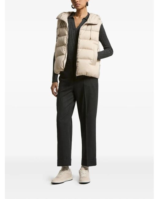 Peserico Natural Hooded Quilted Vest