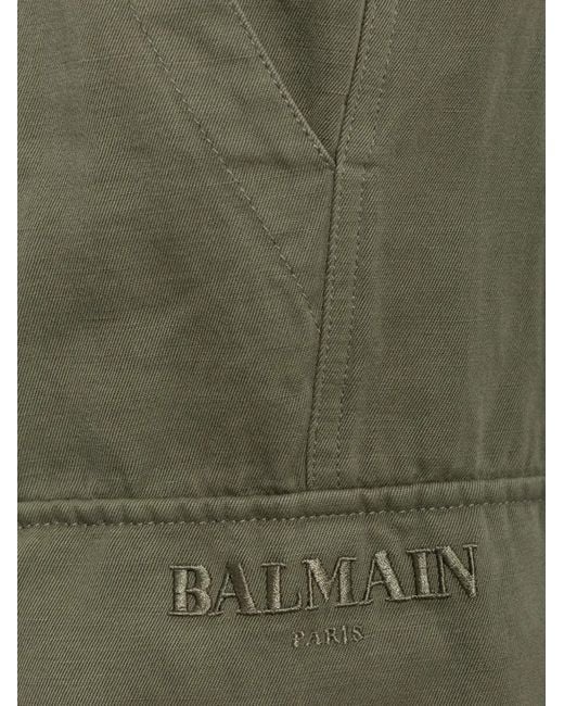 Balmain Green Logo-Embroidered Cargo Pants for men
