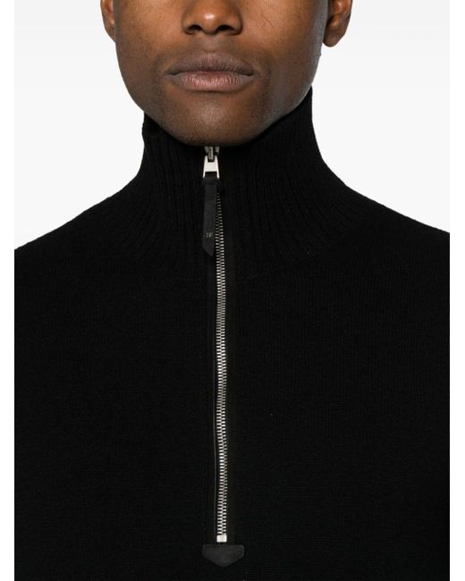Maglione con mezza zip di Tom Ford in Black da Uomo