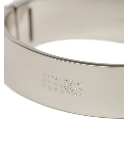 MM6 by Maison Margiela White Numbers-Engraved Bracelet for men