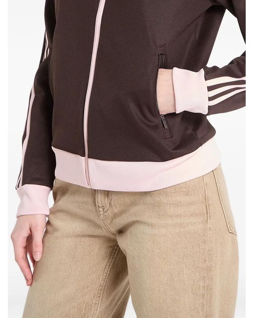 Adidas Brown Stripe-Detail Track Jacket