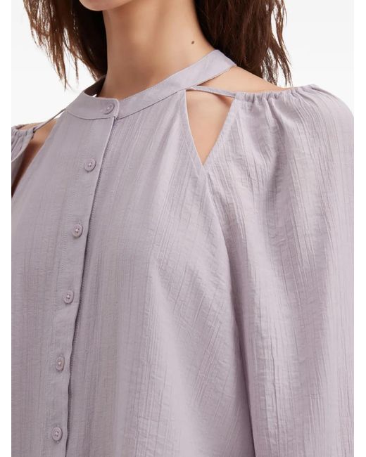 B+ AB Purple Cut-Out Buttoned Shirt