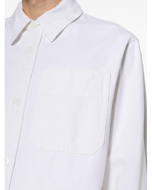 Camisa con bolsillo en el pecho A.P.C. de hombre de color White