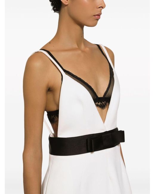 Vestido corto con detalle a capas Dolce & Gabbana de color White