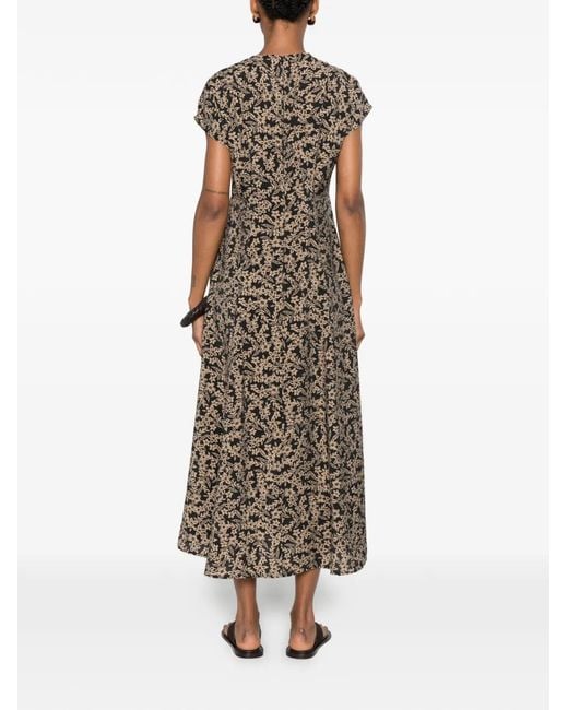 Marc O' Polo Natural Floral-Print Cap-Sleeve Dress