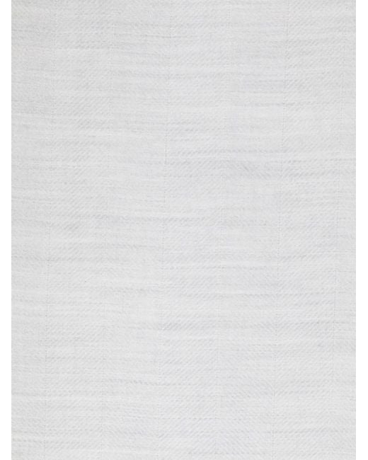 Eleventy White Fine Knit Wool Scarf