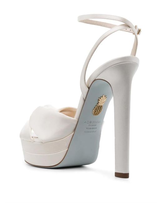 Aquazzura White 130Mm Cupid Plateau Sandals