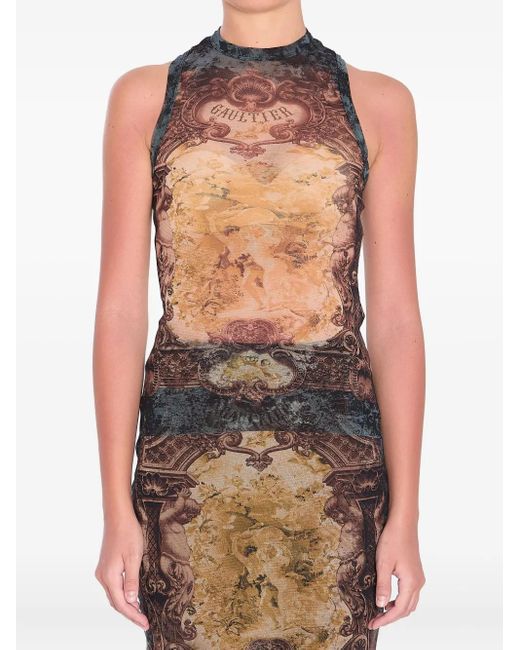 Top Médaillon sin mangas Jean Paul Gaultier de color Multicolor