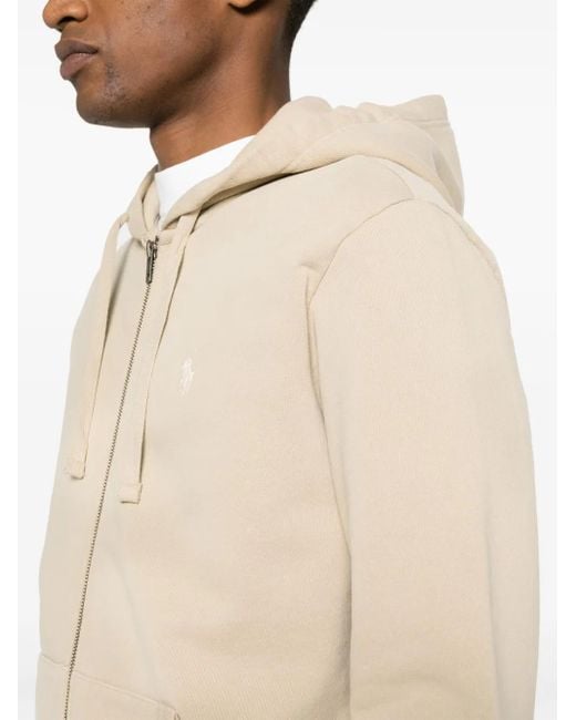 Polo Ralph Lauren Natural Polo-Pony-Embroidery Zipped Hoodie for men