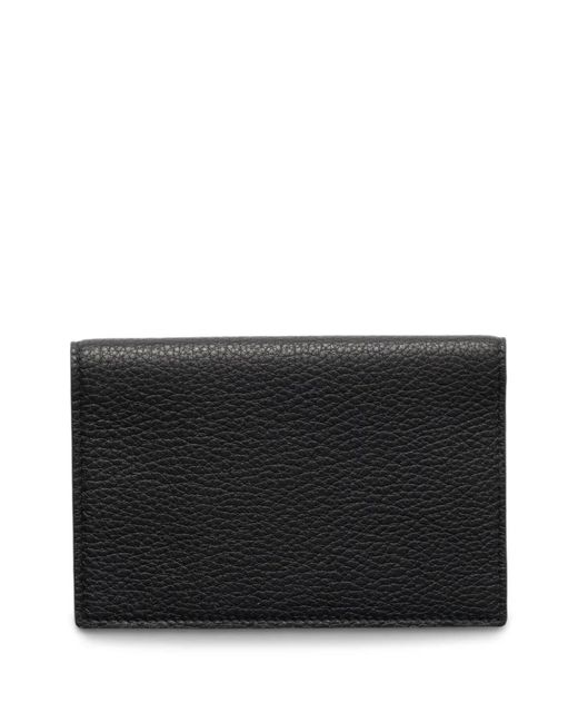 Prada Black Leather Passport Holder for men