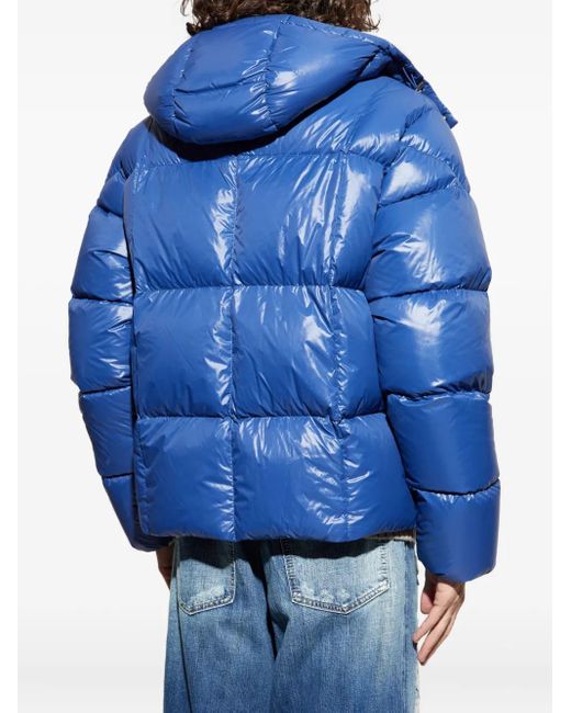 Moncler Blue Quilted Hooded Puffer Jacket for men