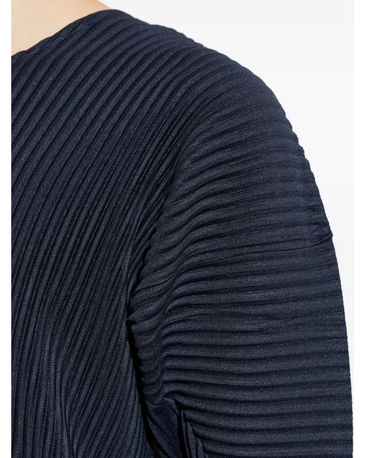 Homme Plissé Issey Miyake メンズ ブルー プリーツ ロングTシャツの