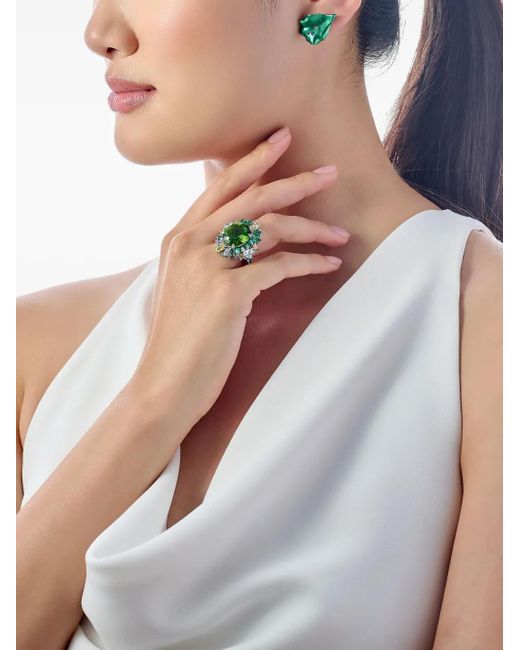 Anabela Chan Green 14K And Recycled Aluminium Paraiba Petal Multi-Stone Earrings