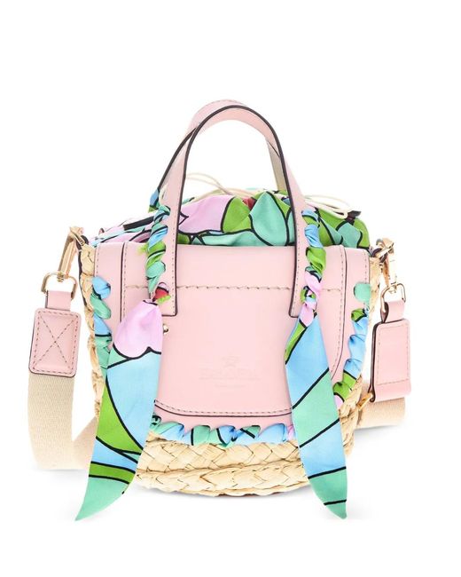 CUBA LAB Green Habanera Silk-Wrapped Tote Bag