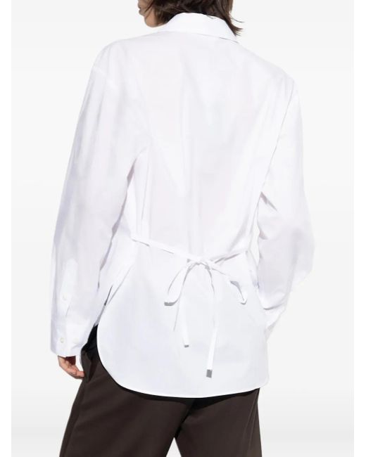 Samsøe & Samsøe White Samoon Tie-Detail Shirt