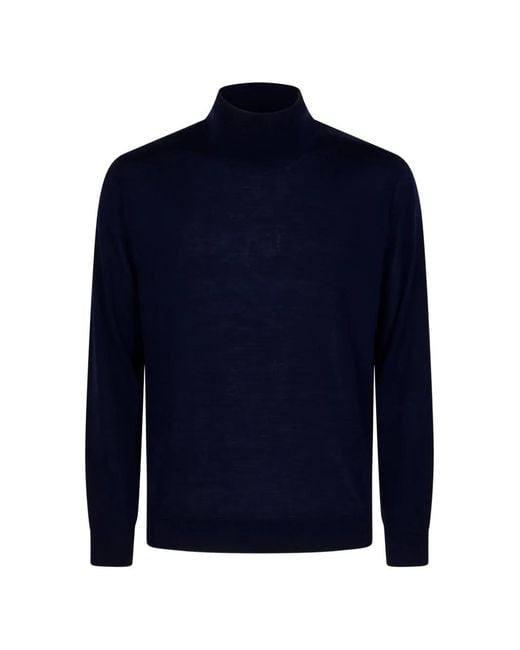 Canali Blue Roll-Neck Sweater for men