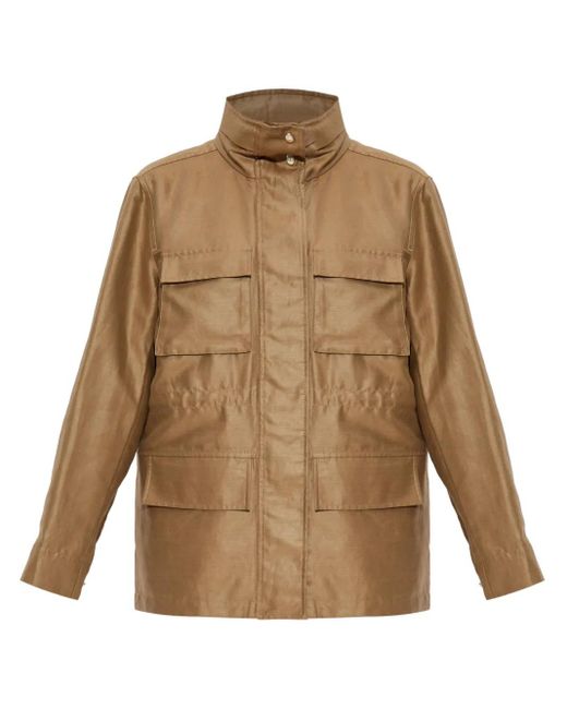 Moncler Natural Utility-Jacke aus Leinen