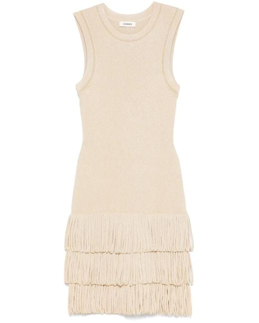 Sandro Natural Metallic Loop Mini Dress