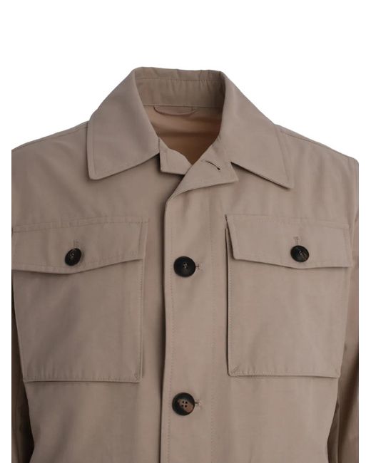 Pal Zileri Brown Buttoned Pocket Field Jacket for men